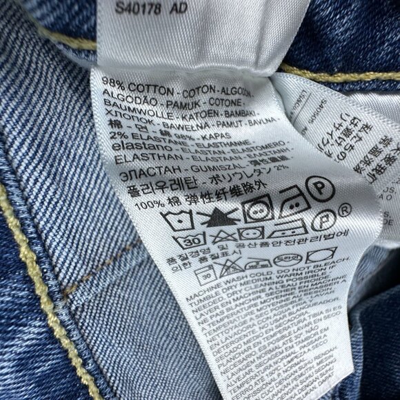 Levi's 711 Skinny Jeans Womens Size W24X30L Altered Low Rise Light Wash Blue - Picture 6 of 12